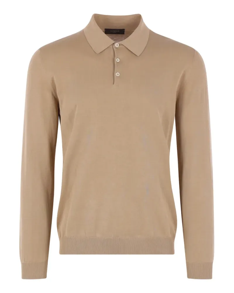 Zanone long-sleeve polo sweater - Braun Braun