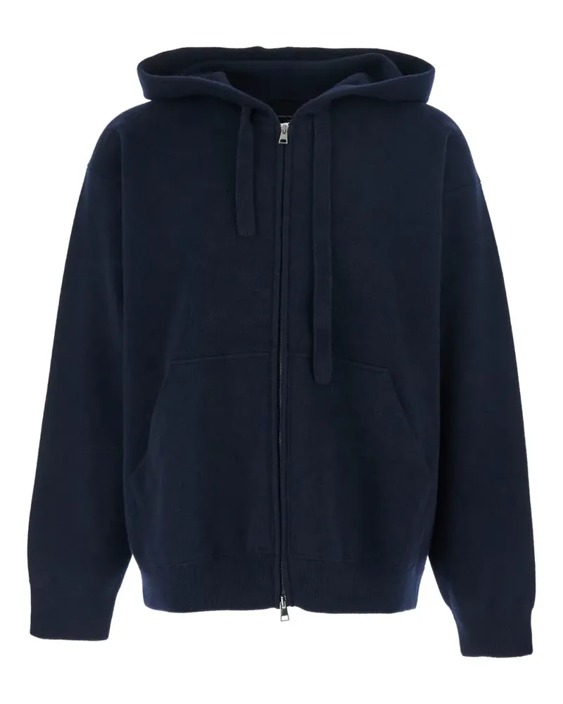 Roberto Collina Hoodie mit Kordelzug - Blau Blau