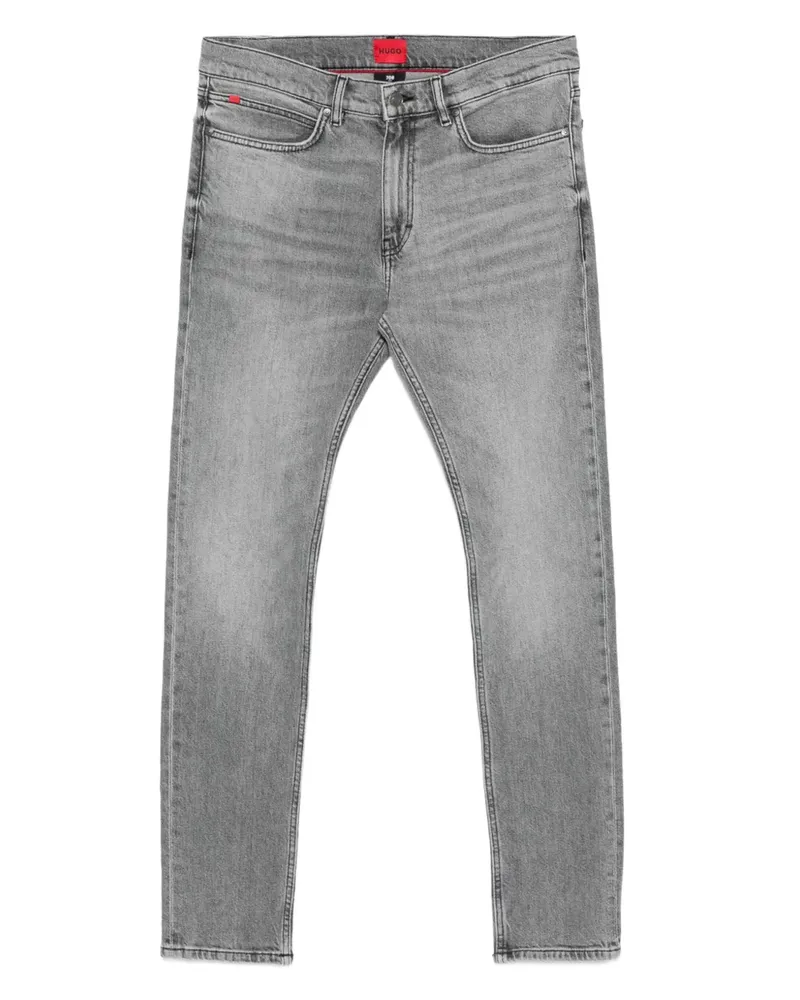 HUGO BOSS Jeans mit Logo-Schild - Grau Grau