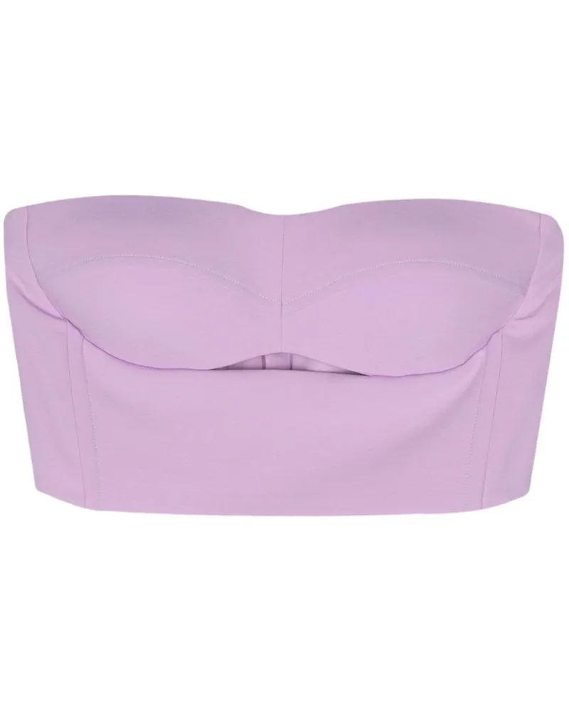 Patrizia Pepe Cropped-Top mit Knochen - Violett Violett