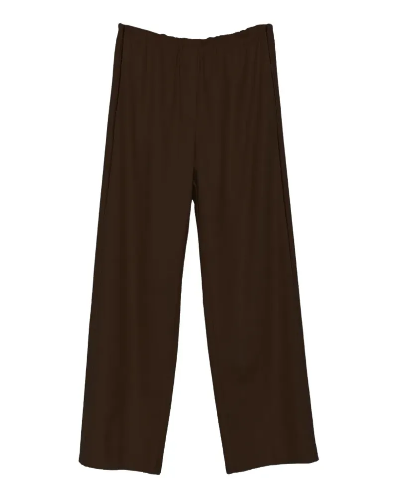 forte_forte elasticated-waist straight trousers - Braun Braun