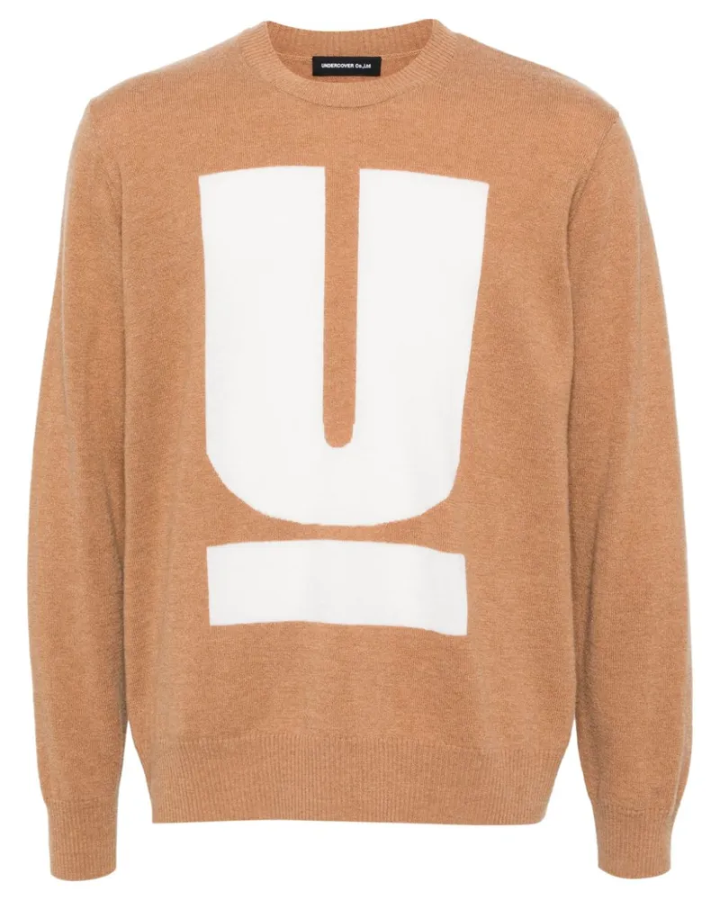 Undercover Pullover mit Logo-Print Braun