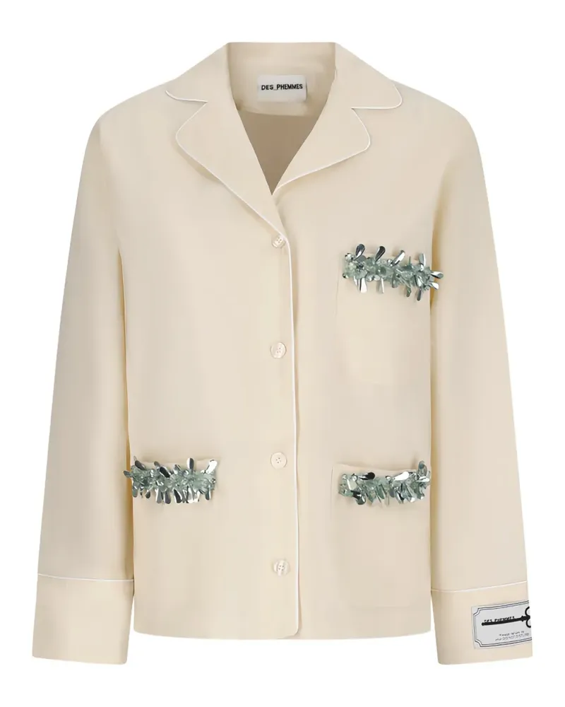 Des Phemmes sequin shirt - Nude Nude