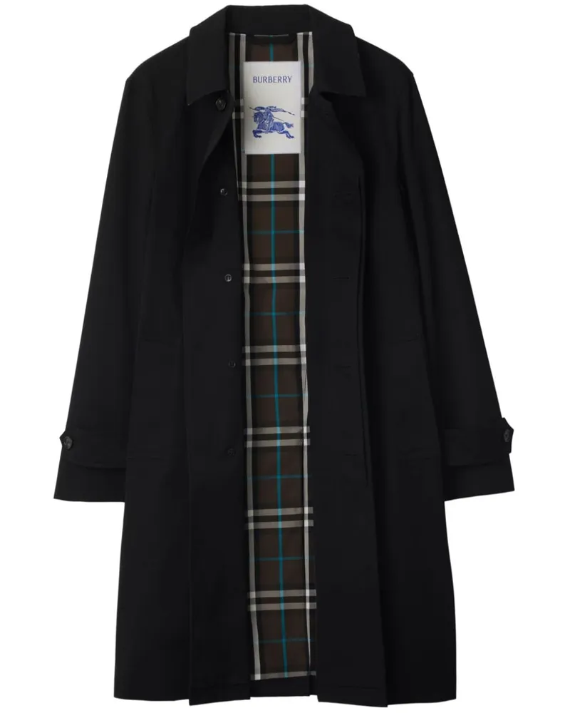 Burberry Gabardine-Mantel mit spitzem Kragen - Schwarz Schwarz