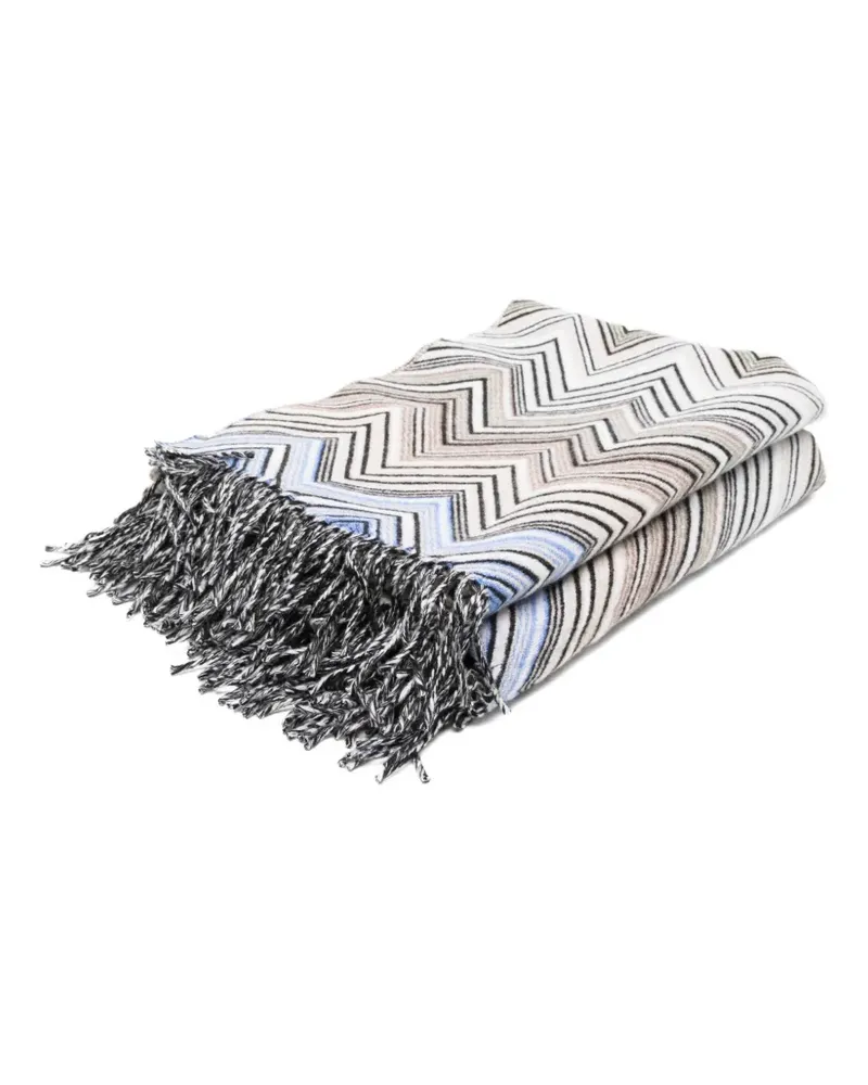 Missoni Home Perseo fringed zigzag throw - Weiß Weiß