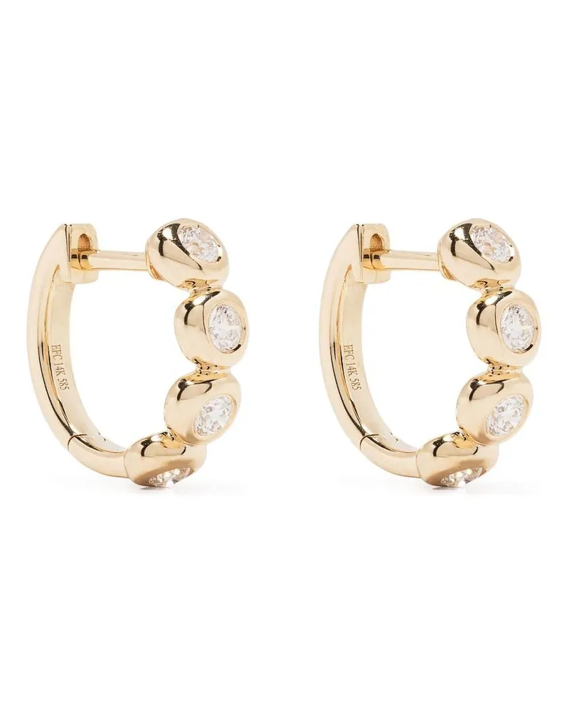 EF Collection 14kt Pillow Gelbgoldohrring mit Diamanten Gold
