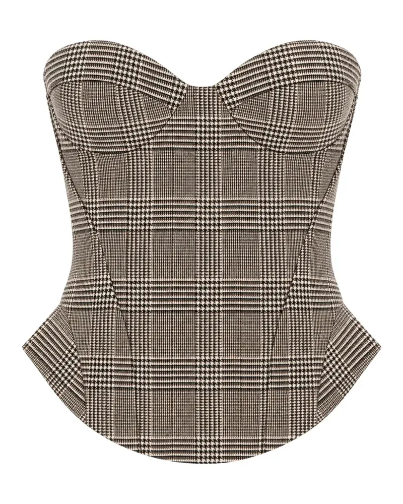 Ermanno Scervino check bustier top - Braun Braun