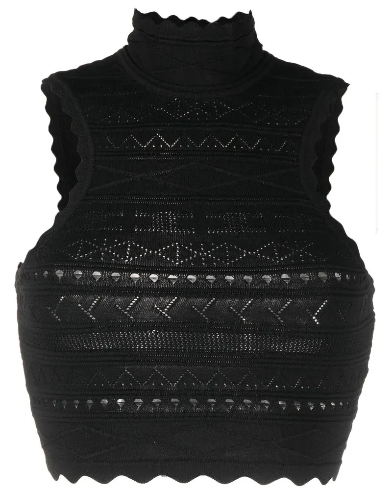 Elisabetta Franchi Gestricktes Top - Schwarz Schwarz