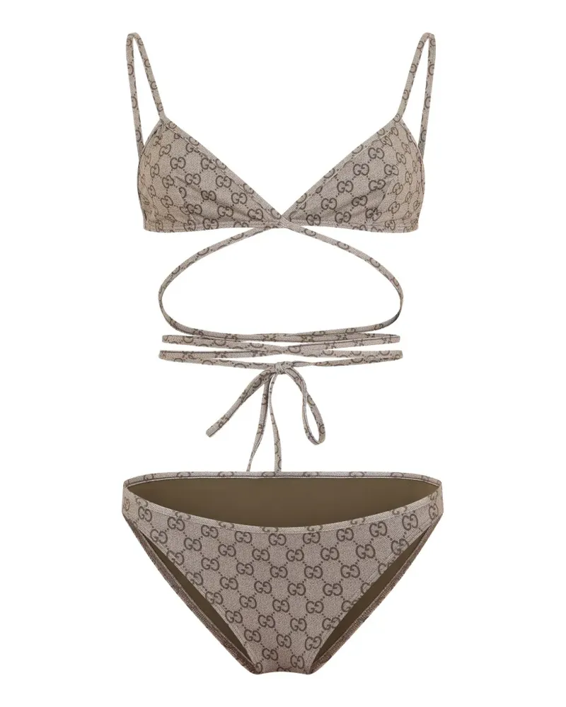 Gucci Jersey-Bikini mit Print - Nude Nude