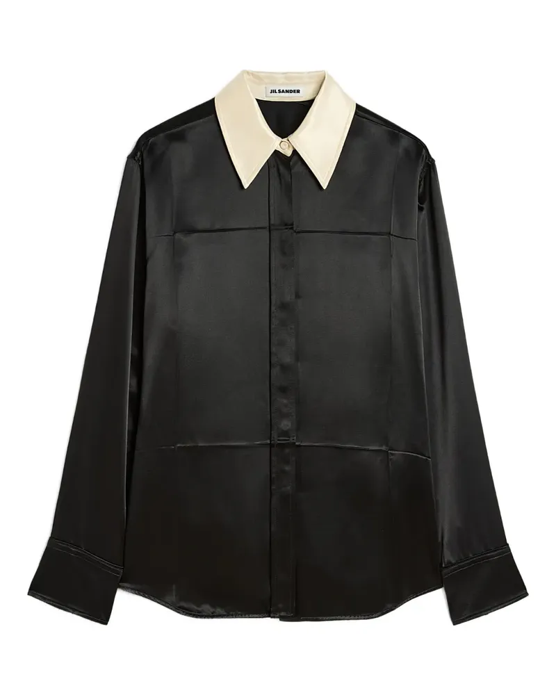 Jil Sander Hemd mit Kontrastkragen - Schwarz Schwarz