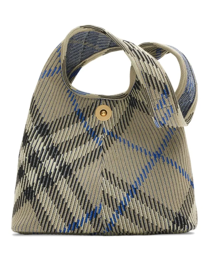 Burberry Kleine Schultertasche mit Check - Grau Grau