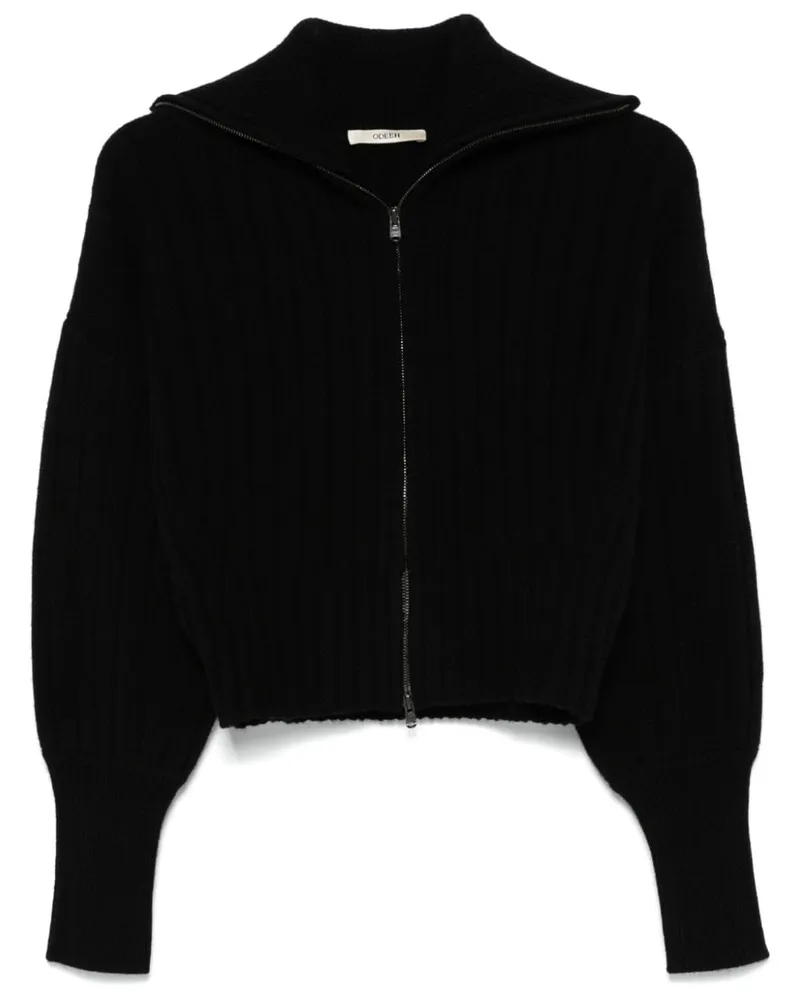 ODEEH Gerippter Cardigan - Schwarz Schwarz