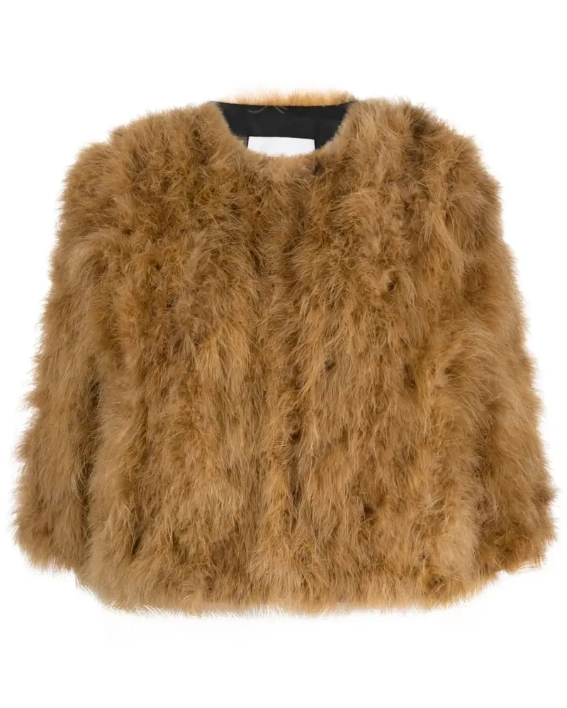 Yves Salomon Jacke mit Federn - Braun Braun