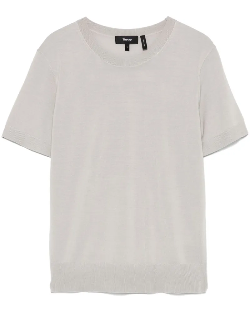 Theory T-Shirt aus Wolle - Grau Grau