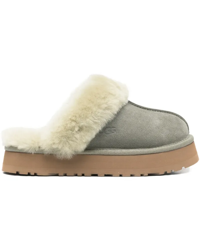 UGG Disquette platform fur slippers - Grün Grün