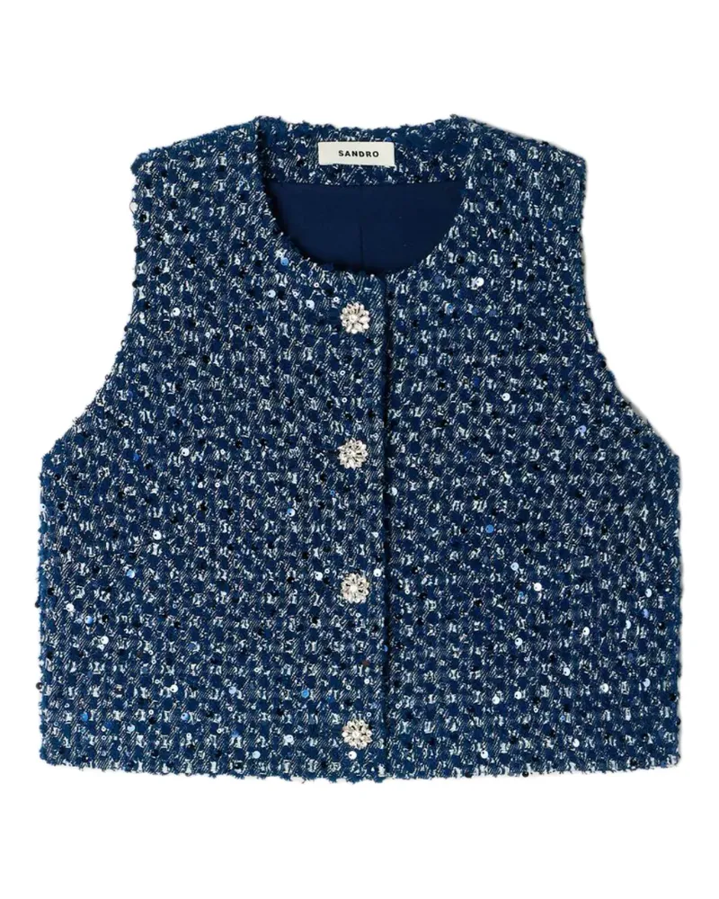 Sandro Weste mit Paillettenverzierung - Blau Blau