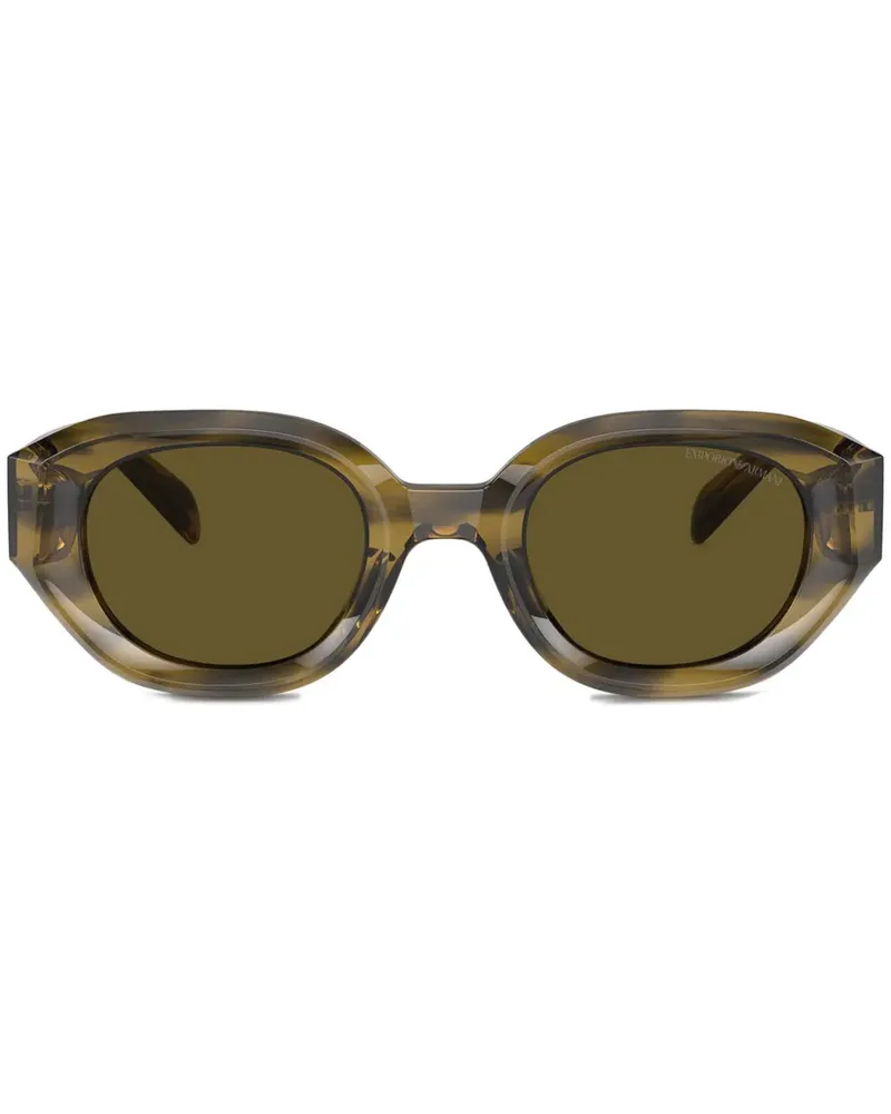 Emporio Armani Sonnenbrille mit rundem Gestell - Grün Grün