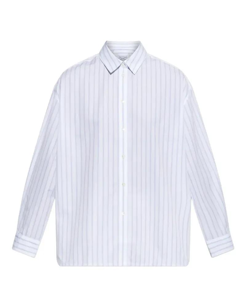 Kitsuné striped long-sleeve shirt - Weiß Weiß