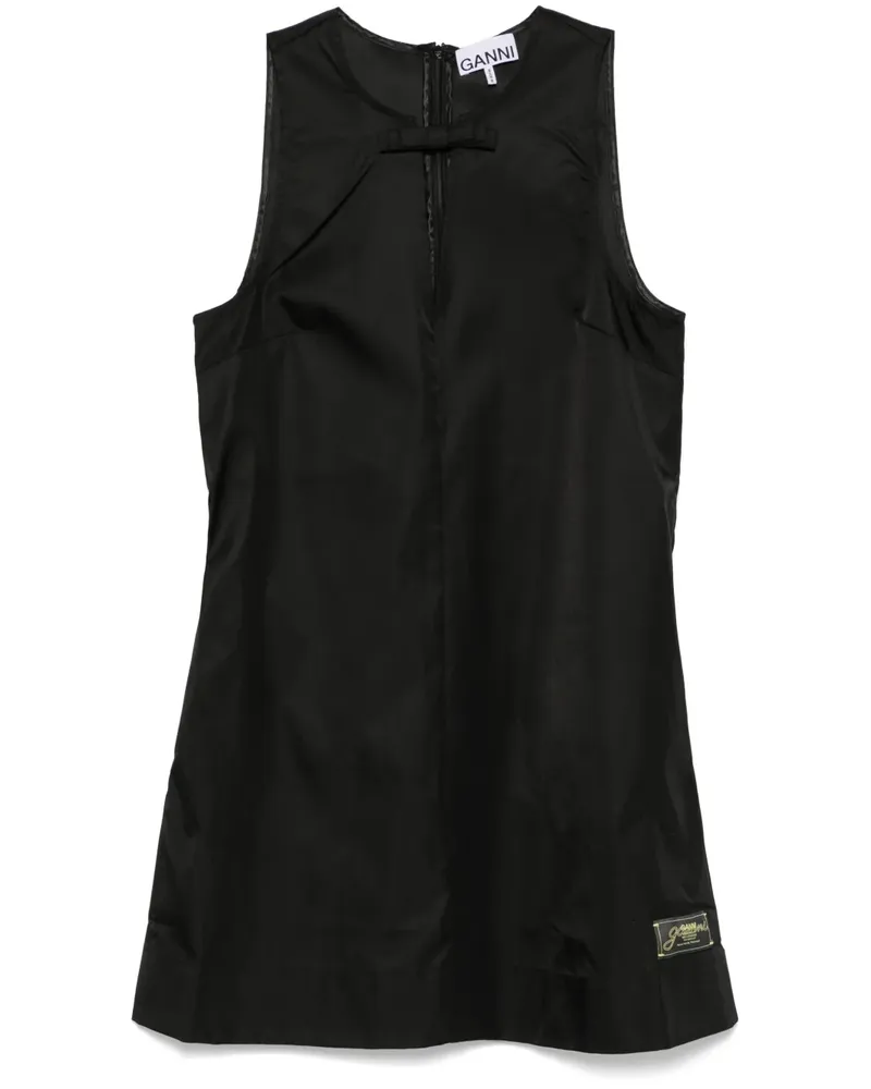 Ganni Minikleid mit Schleife - Schwarz Schwarz