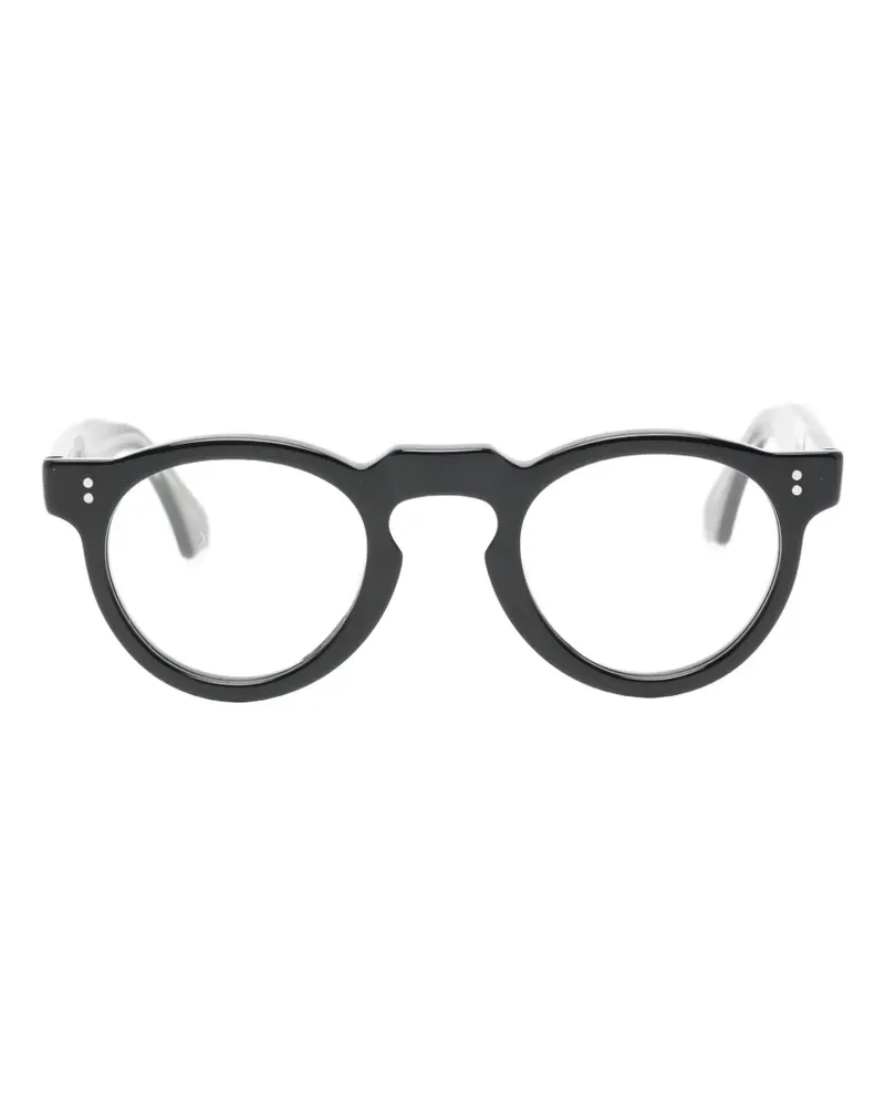 Lesca C Brille mit rundem Gestell - Schwarz Schwarz