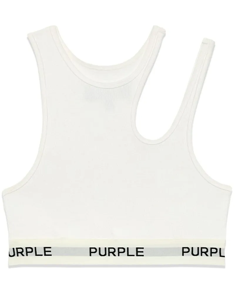 PURPLE BRAND Cropped-Oberteil mit Cut-Out - Weiß Weiß