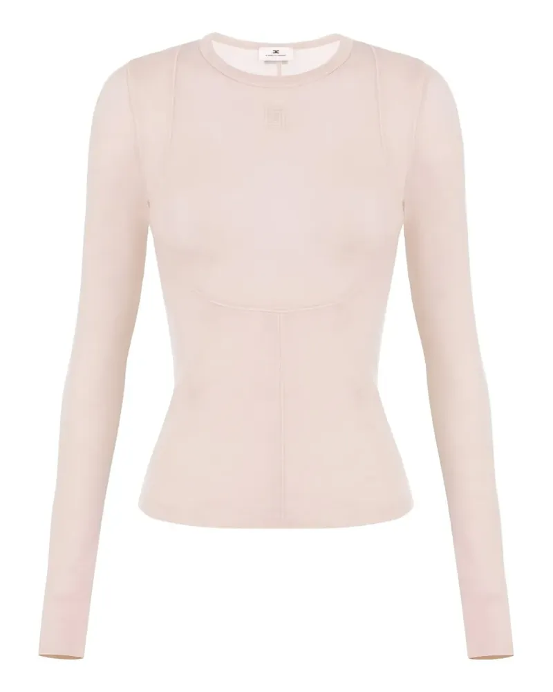 Elisabetta Franchi embroidered-logo T-shirt - Nude Nude