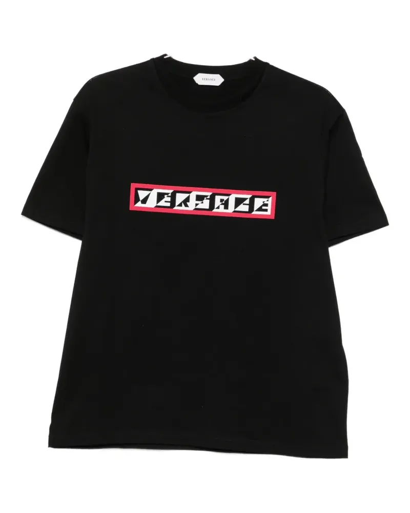 Versace logo-print T-shirt - Schwarz Schwarz