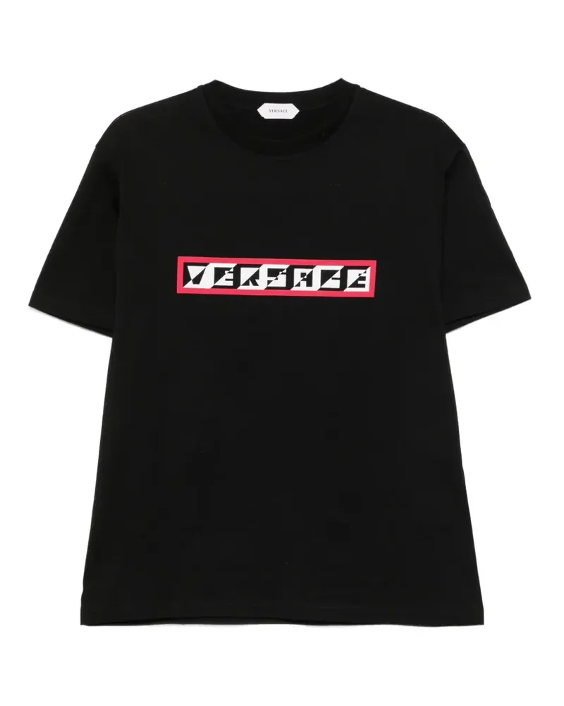 Versace T-Shirt mit Logo-Print - Schwarz Schwarz