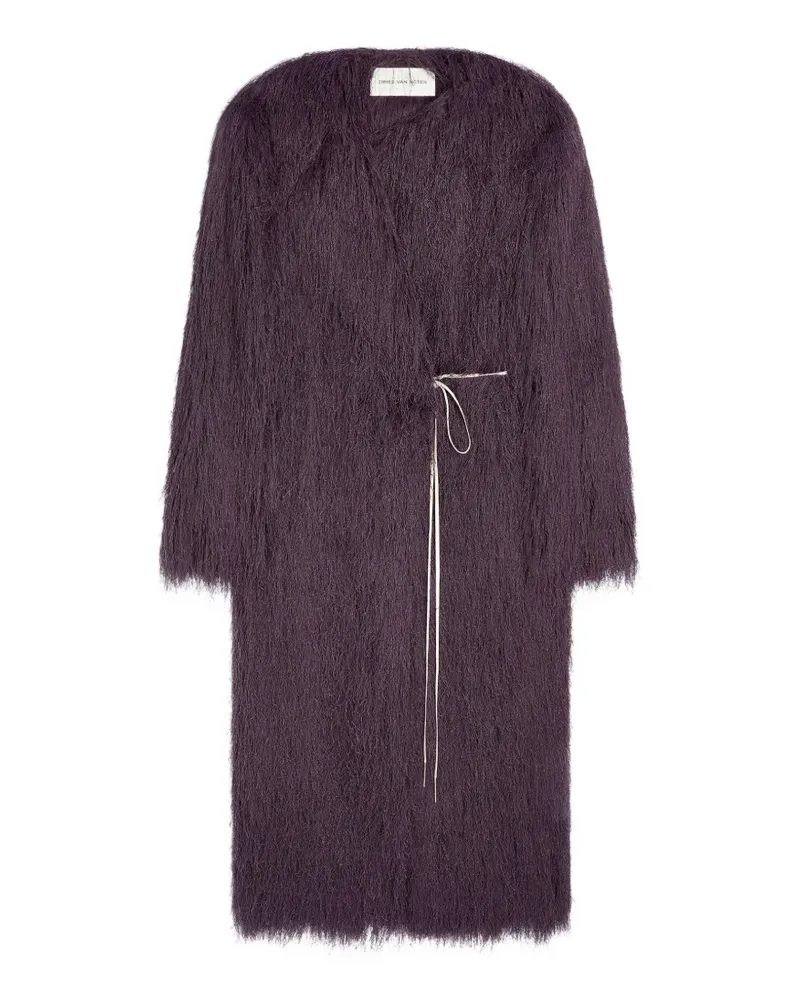 Dries van Noten Mantel mit Fransen - Violett Violett