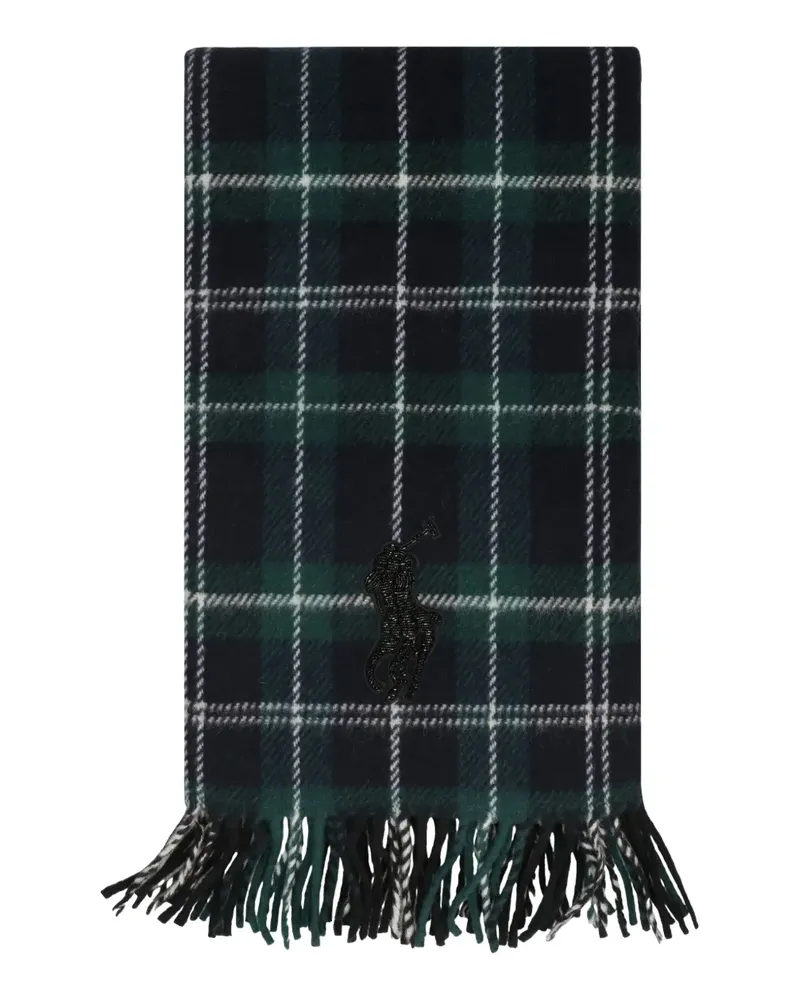 Ralph Lauren tartan-pattern fringed scarf - Blau Blau