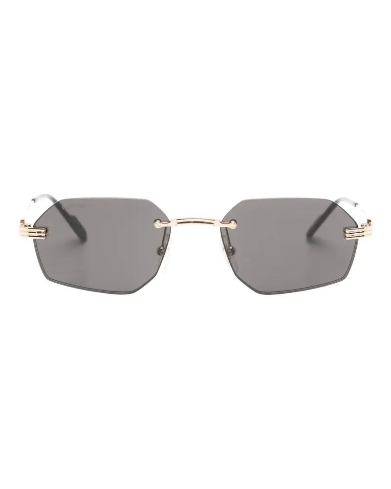 Cartier rimless geometric-frame sunglasses - Gold Gold