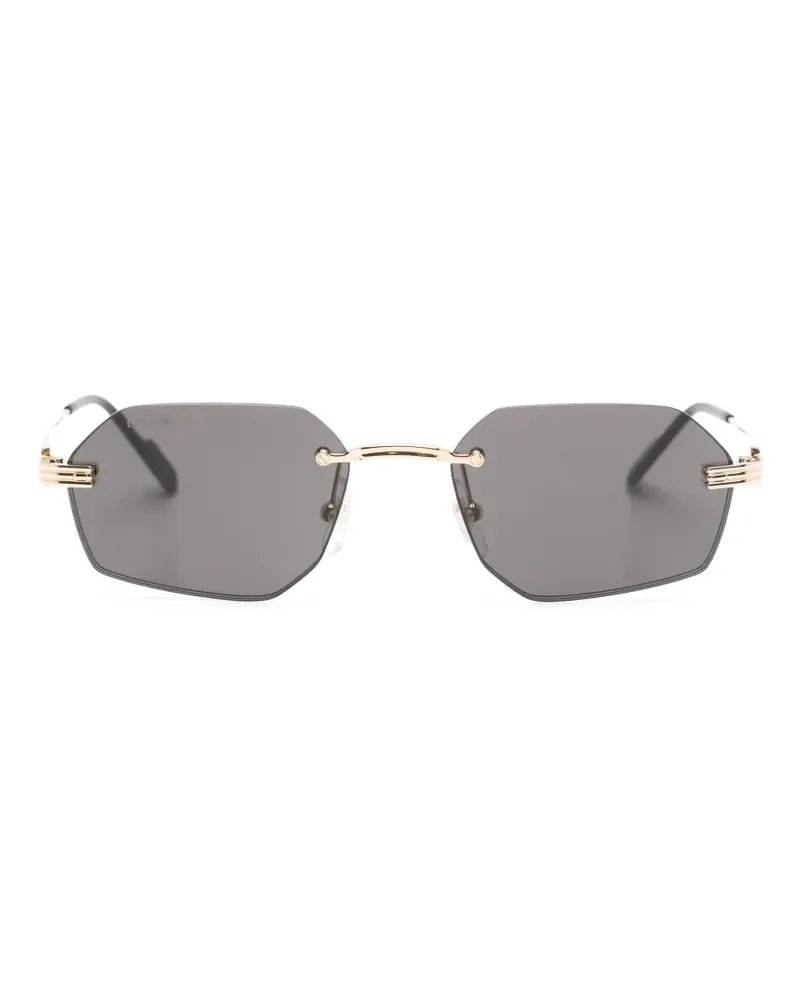 Cartier Rahmenlose Sonnenbrille mit geometrischer Form - Gold Gold