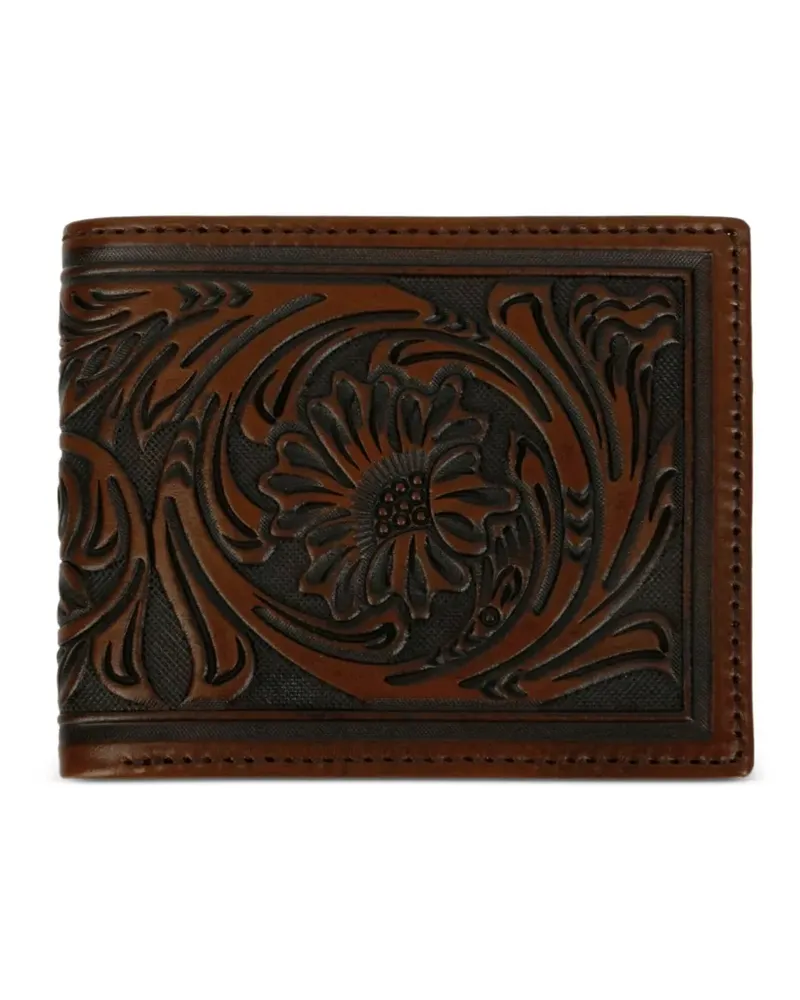 Stetson Bifold-Portemonnaie mit Blumenprägung - Braun Braun