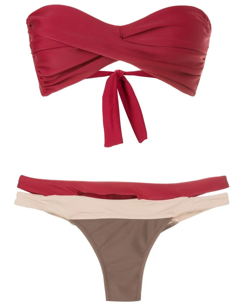 Amir Slama Bikini mit Cut-Outs - Rot Rot
