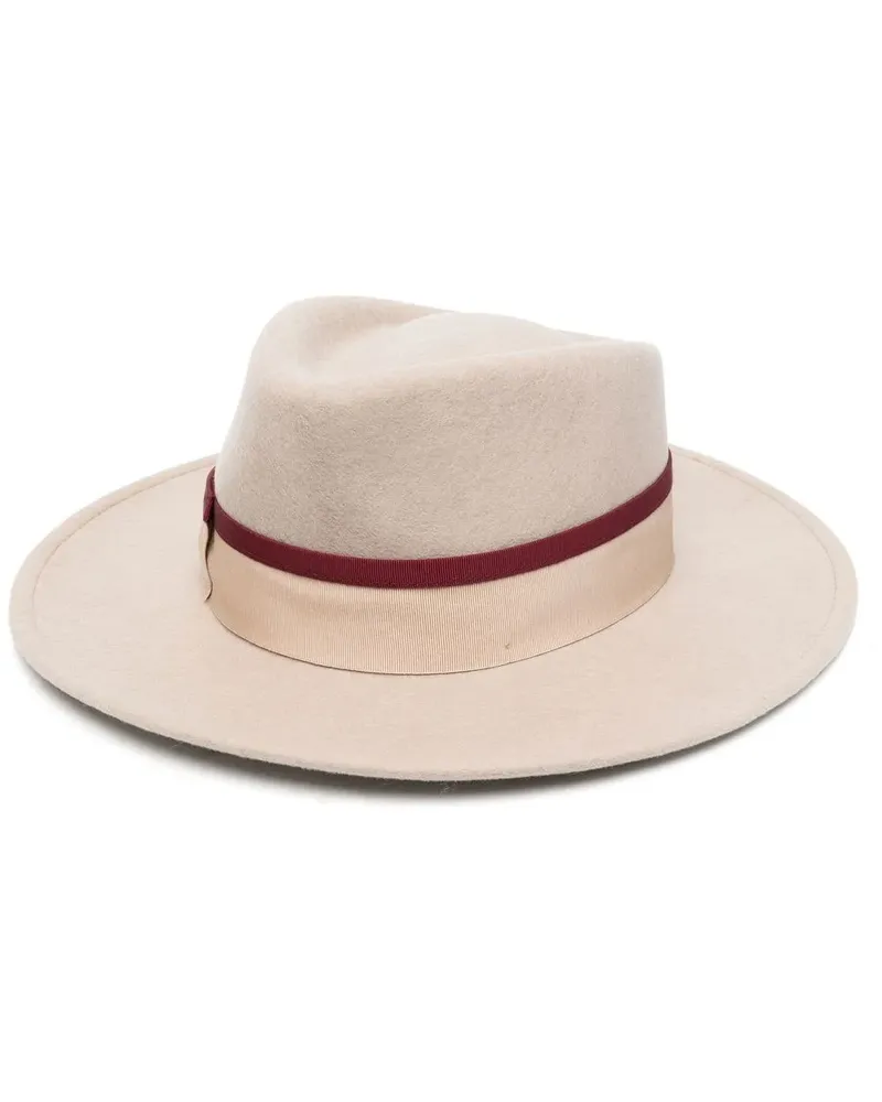 Borsalino Merino-Hut mit Zierband - Nude Nude