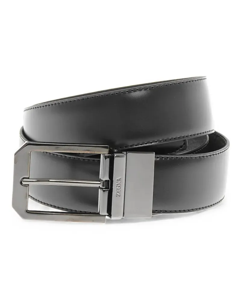 Ermenegildo Zegna Wendbarer Ledergürtel - Schwarz Schwarz