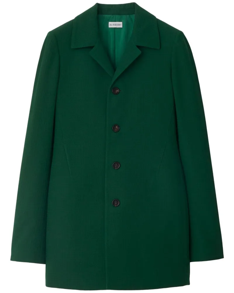 Burberry Einreihiger Wollmantel - Grün Grün