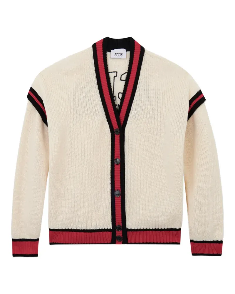 GCDS Cardigan mit Logo-Print - Nude Nude