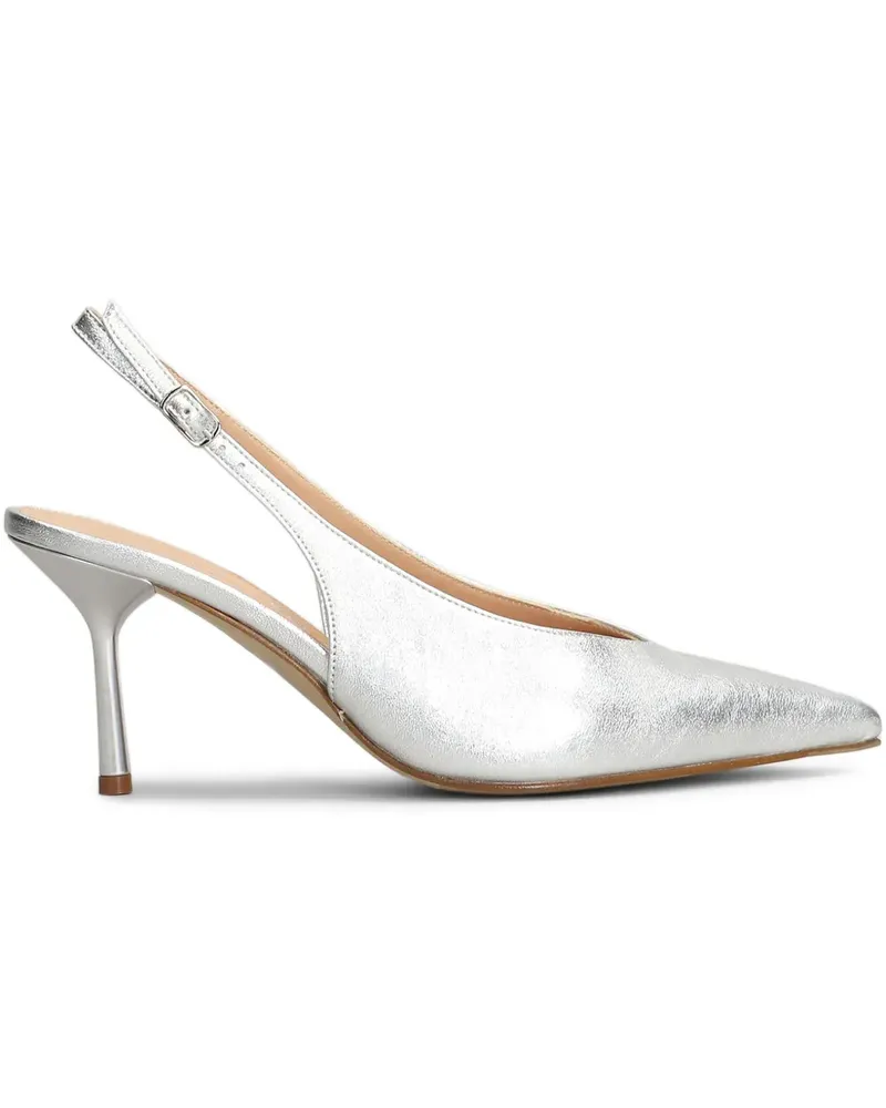 The Seller Slingback-Pumps im Metallic-Look 80mm - Silber Silber