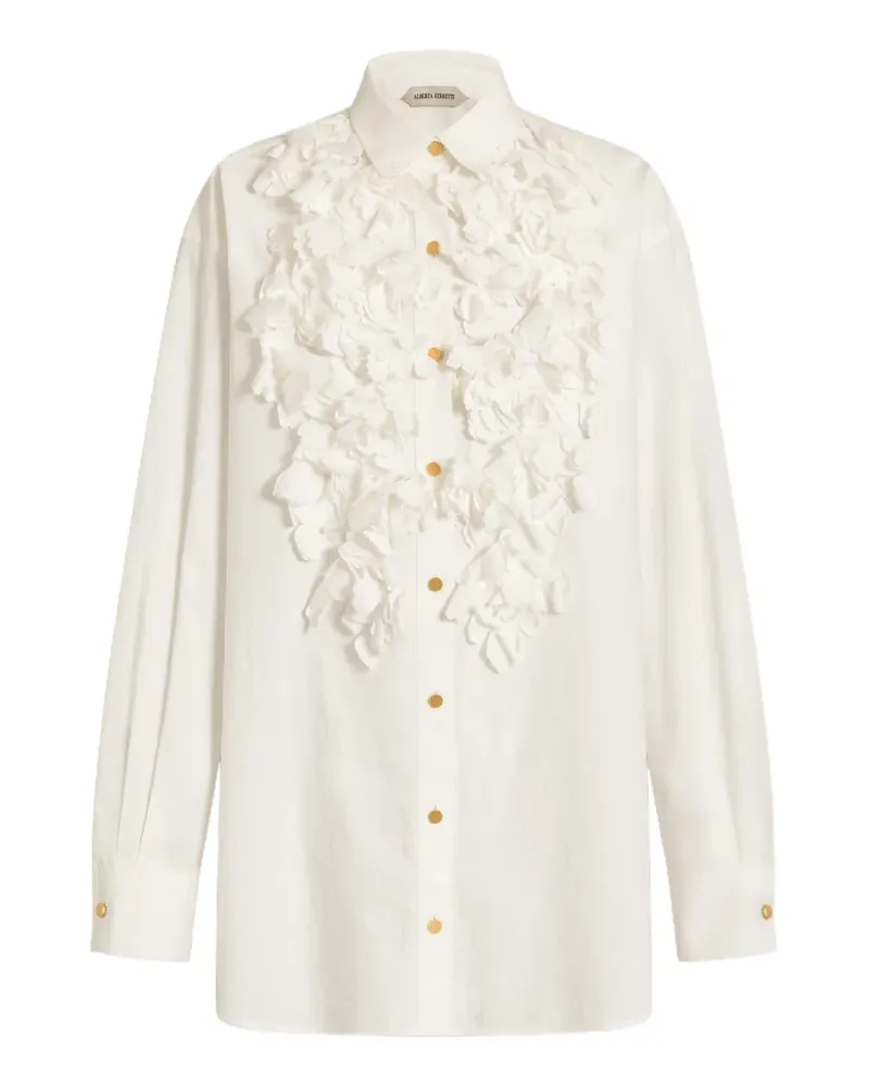 Alberta Ferretti Hemd mit Volant - Weiß Weiß