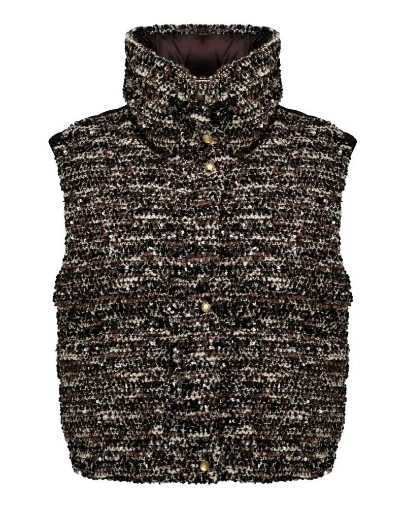 Moncler Poetique in-1 Daunenjacke mit Pailletten - Braun Braun