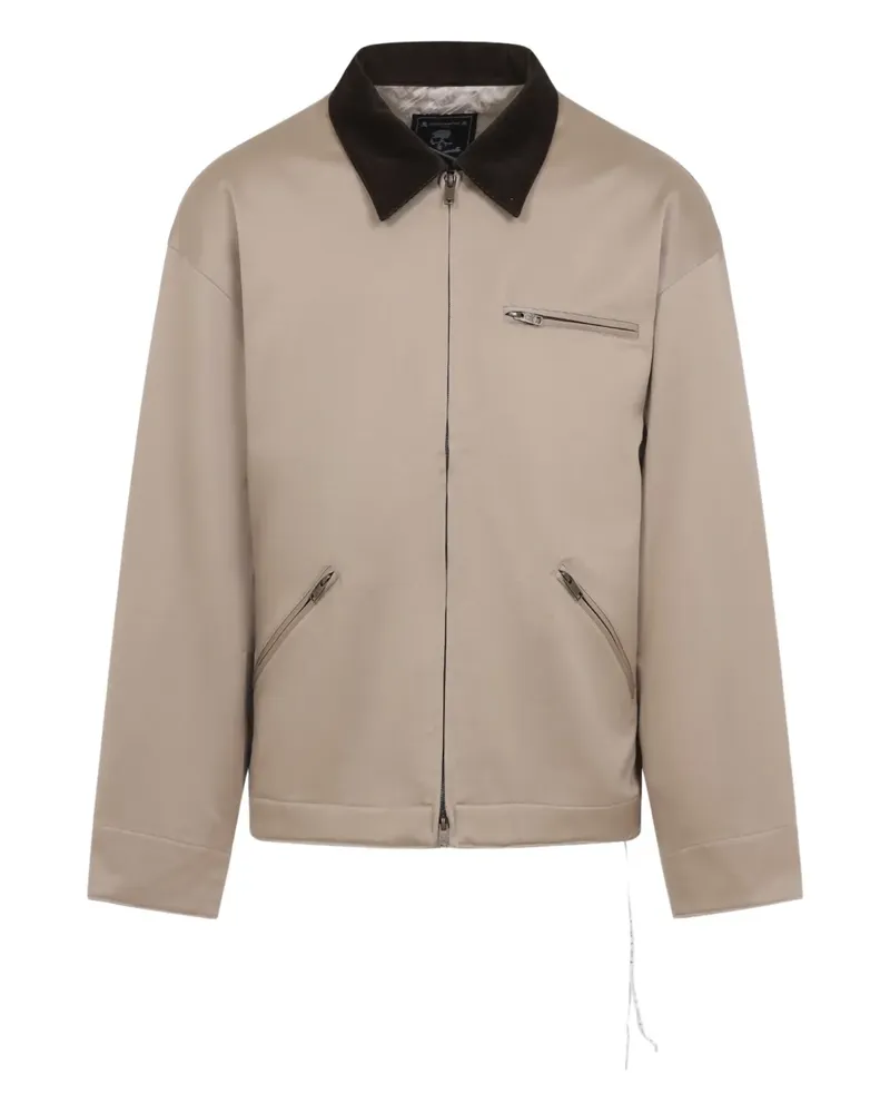 Mastermind Japan Mj Aviator corduroy-collar cotton jacket - Nude Nude