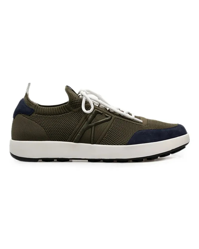 Kiton knit panelled sneakers - Grün Grün