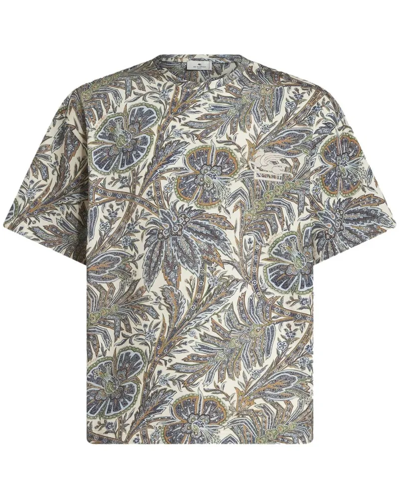 Etro T-Shirt mit Paisley-Print - Blau Blau