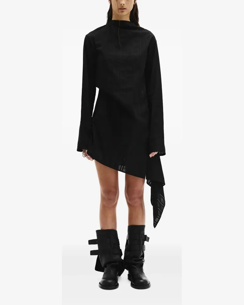 Ann Demeulemeester Drapiertes Halvi Hemdkleid - Schwarz Schwarz