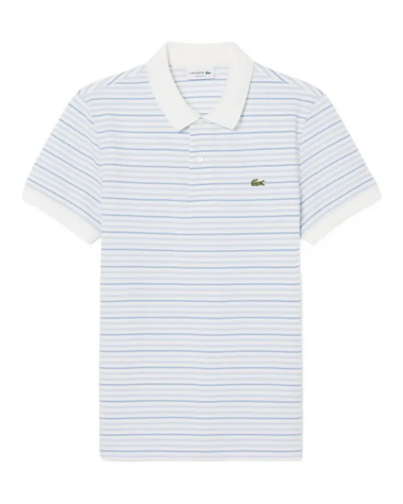 Lacoste Gestreiftes Poloshirt - Weiß Weiß