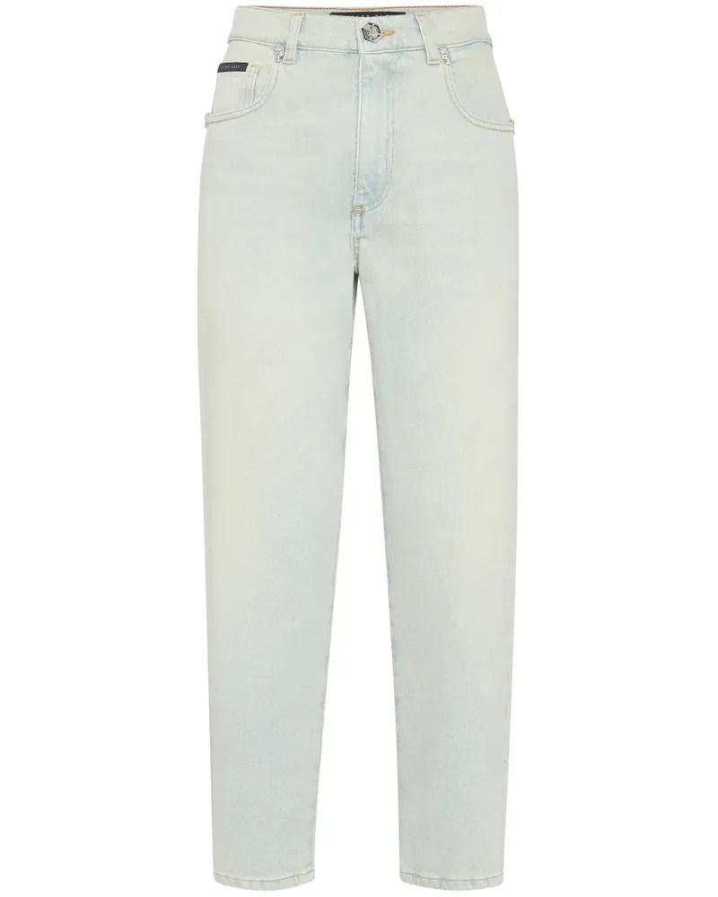 Philipp Plein Tapered-Jeans mit Nieten - Blau Blau