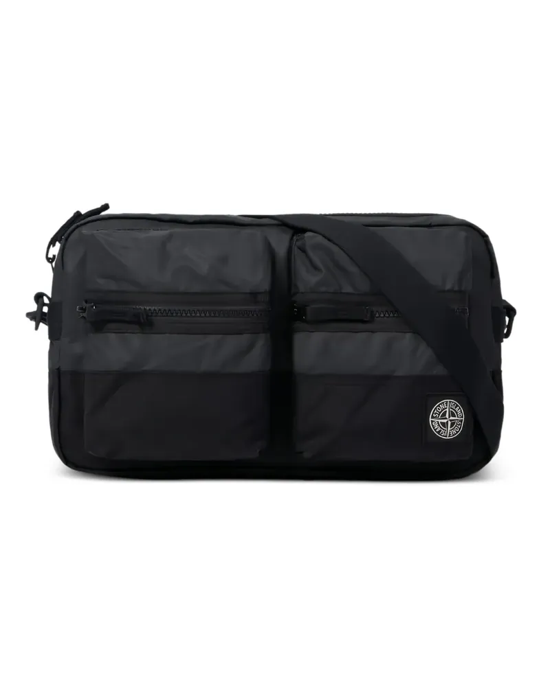 Stone Island Schultertasche mit Logo-Patch - Schwarz Schwarz