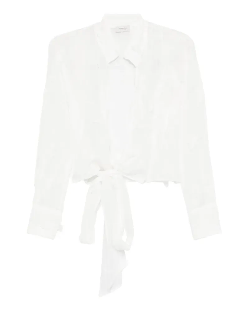 MAZZARELLI Bluse mit Knotendetail - Weiß Weiß