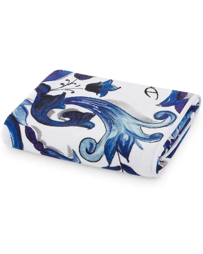 Dolce & Gabbana Handtuch mit Print - Weiß Weiß